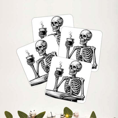 Skeleton Cheers Coasters Pack of 4