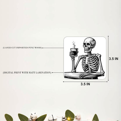 Skeleton Cheers Coasters Pack of 4