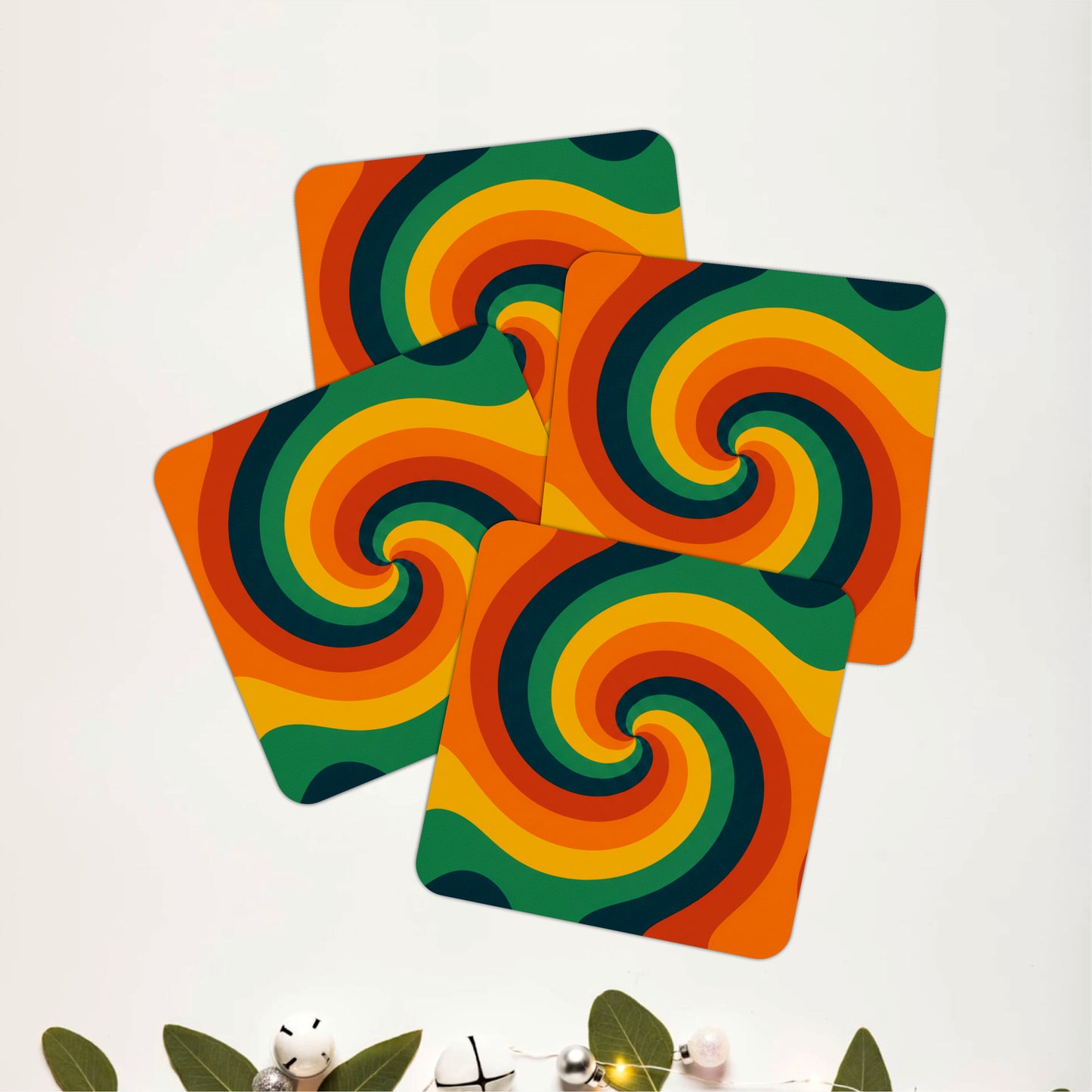 Rainbow Swirl Coasters Pack of 4