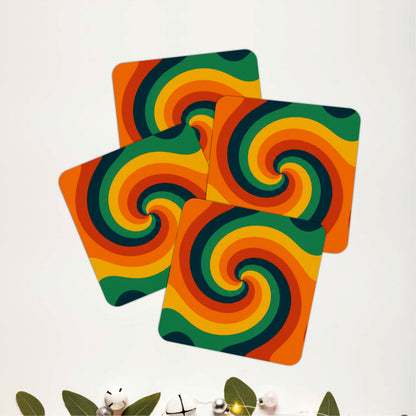 Rainbow Swirl Coasters Pack of 4