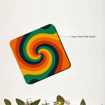 Rainbow Swirl Coasters Pack of 4