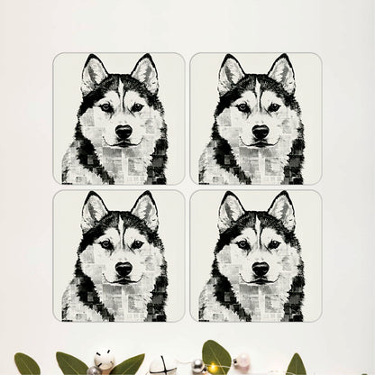 Adorable Husky Coasters Pack of 4