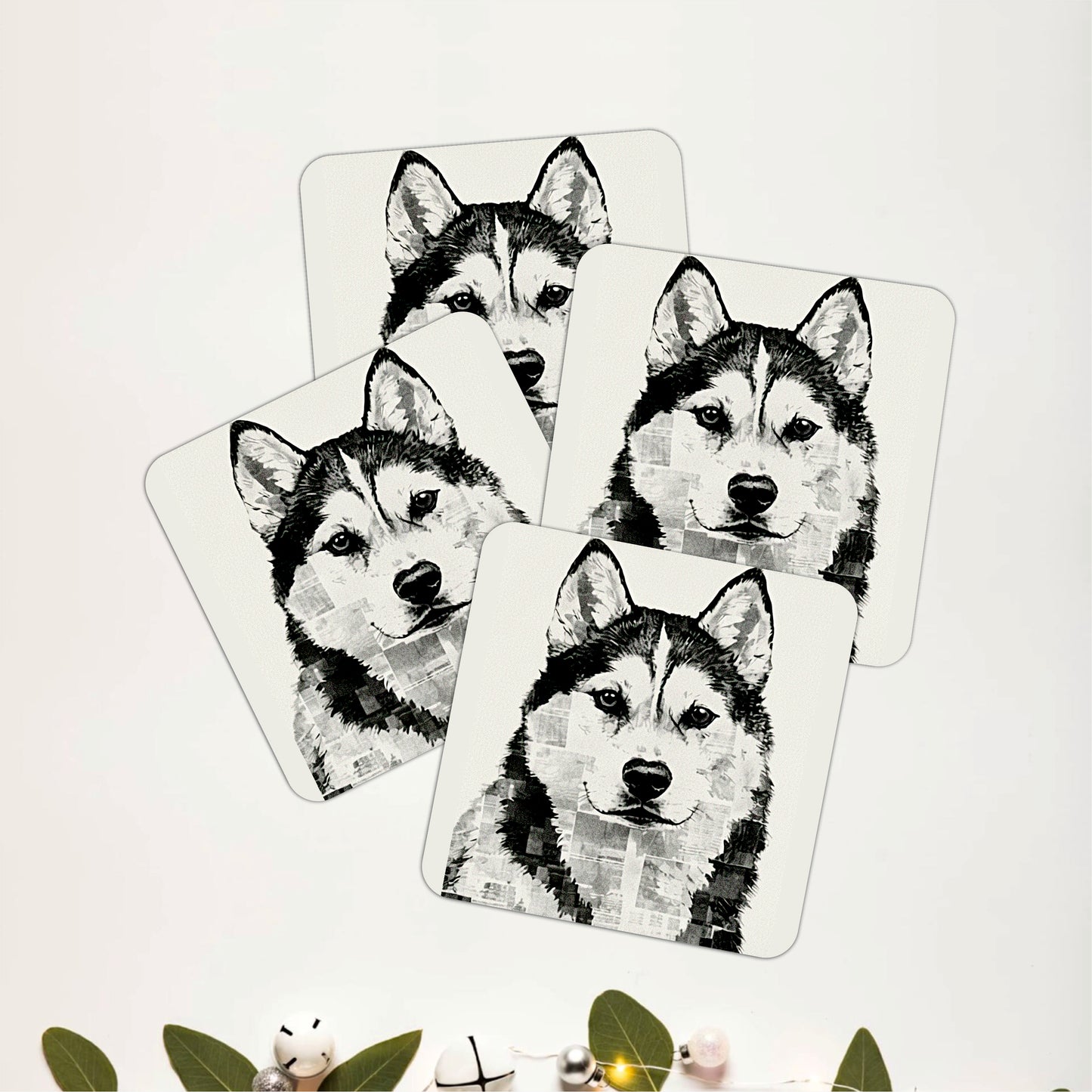 Adorable Husky Coasters Pack of 4