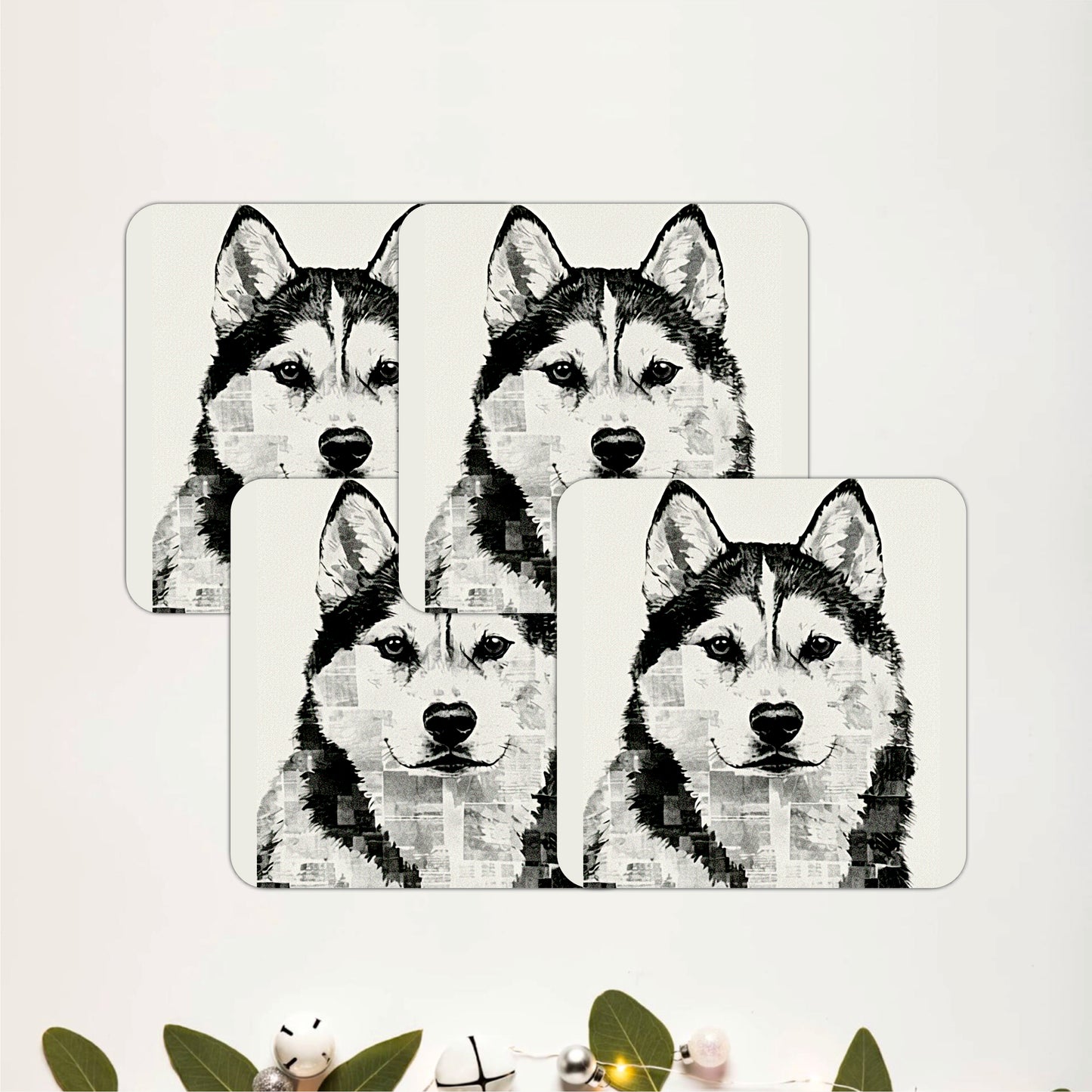 Adorable Husky Coasters Pack of 4