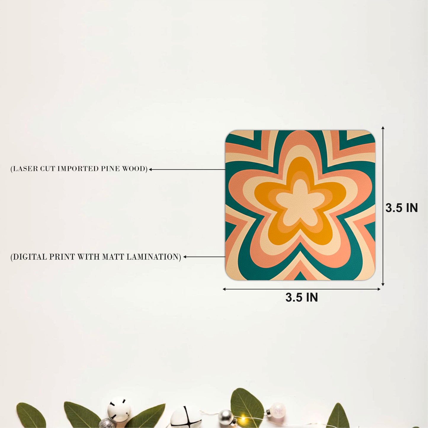 Teal Blossom Coasters Pack of 4