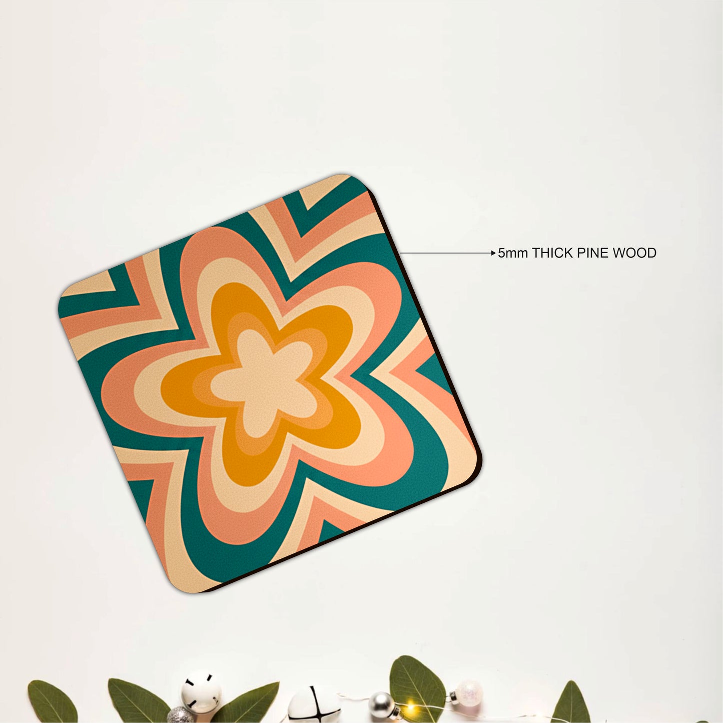 Teal Blossom Coasters Pack of 4