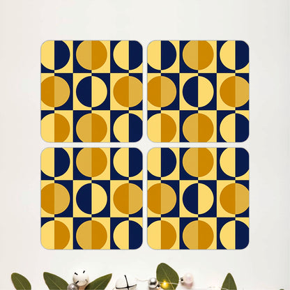 Navy & Gold Orbit Coasters Pack of 4