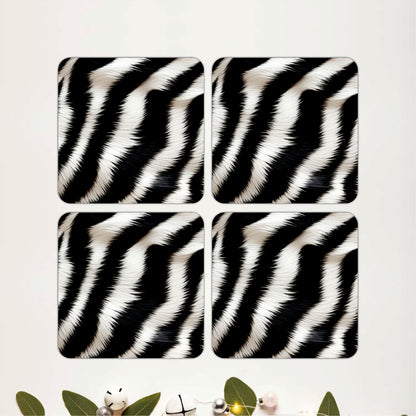 Monochrome Zebra Coasters Pack of 4
