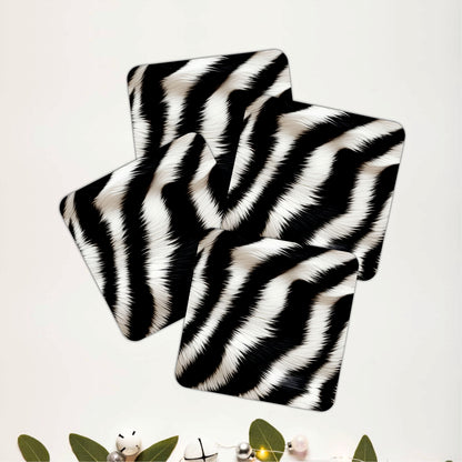 Monochrome Zebra Coasters Pack of 4