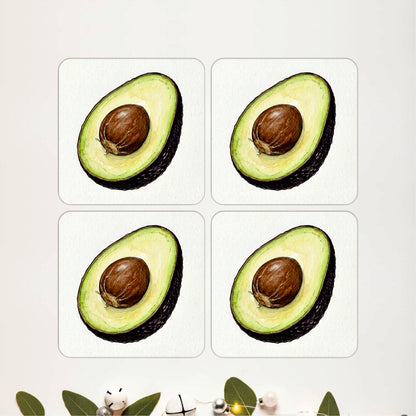 Rustic Avocado Coasters Pack of 4