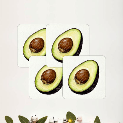 Rustic Avocado Coasters Pack of 4