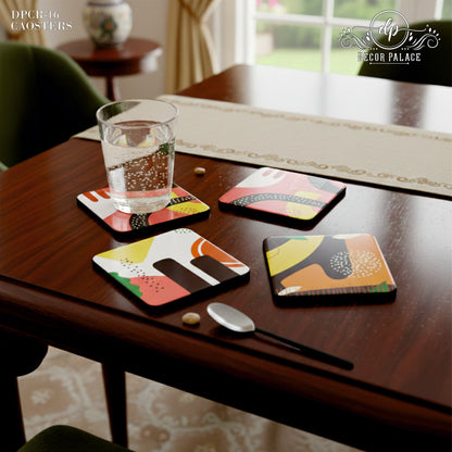 Modern Abstract Pattern Wooden Coasters Set of 4