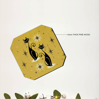 Golden Moon Cat Coasters Pack of 4