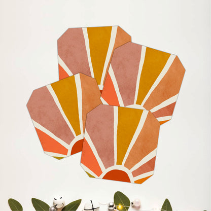 Deco Sunrise Coasters Pack of 4