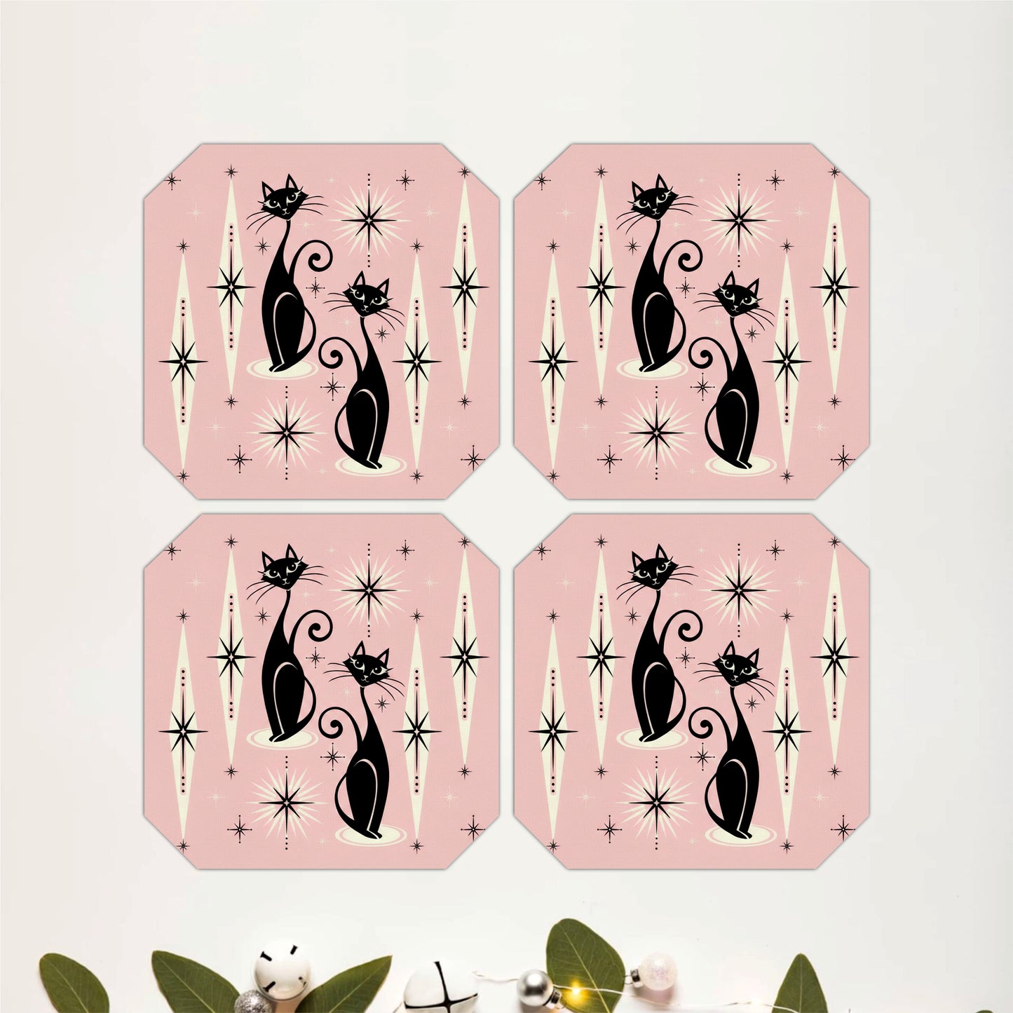 Mystic Black Cat Coasters Pack of 4