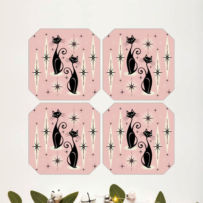 Mystic Black Cat Coasters Pack of 4