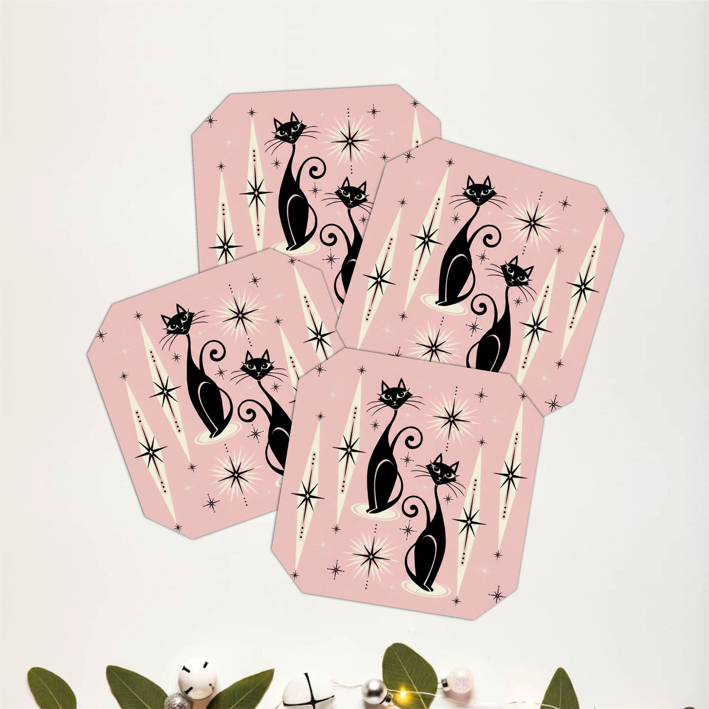 Mystic Black Cat Coasters Pack of 4