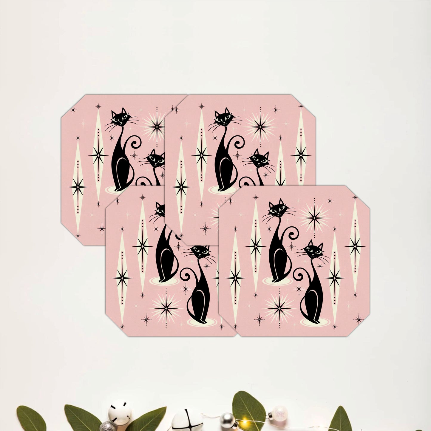 Mystic Black Cat Coasters Pack of 4