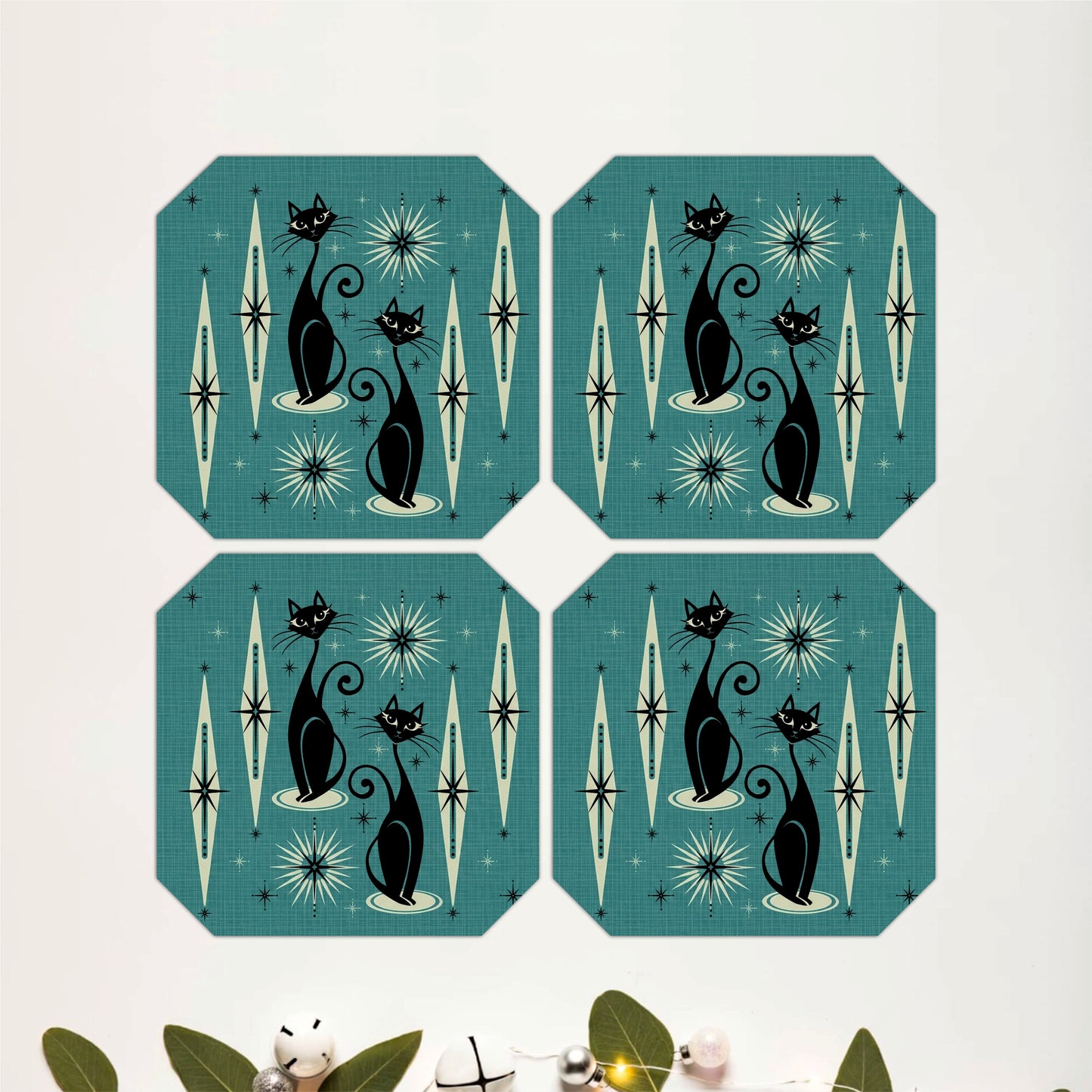 Celestial Black Cat Coasters Pack of 6