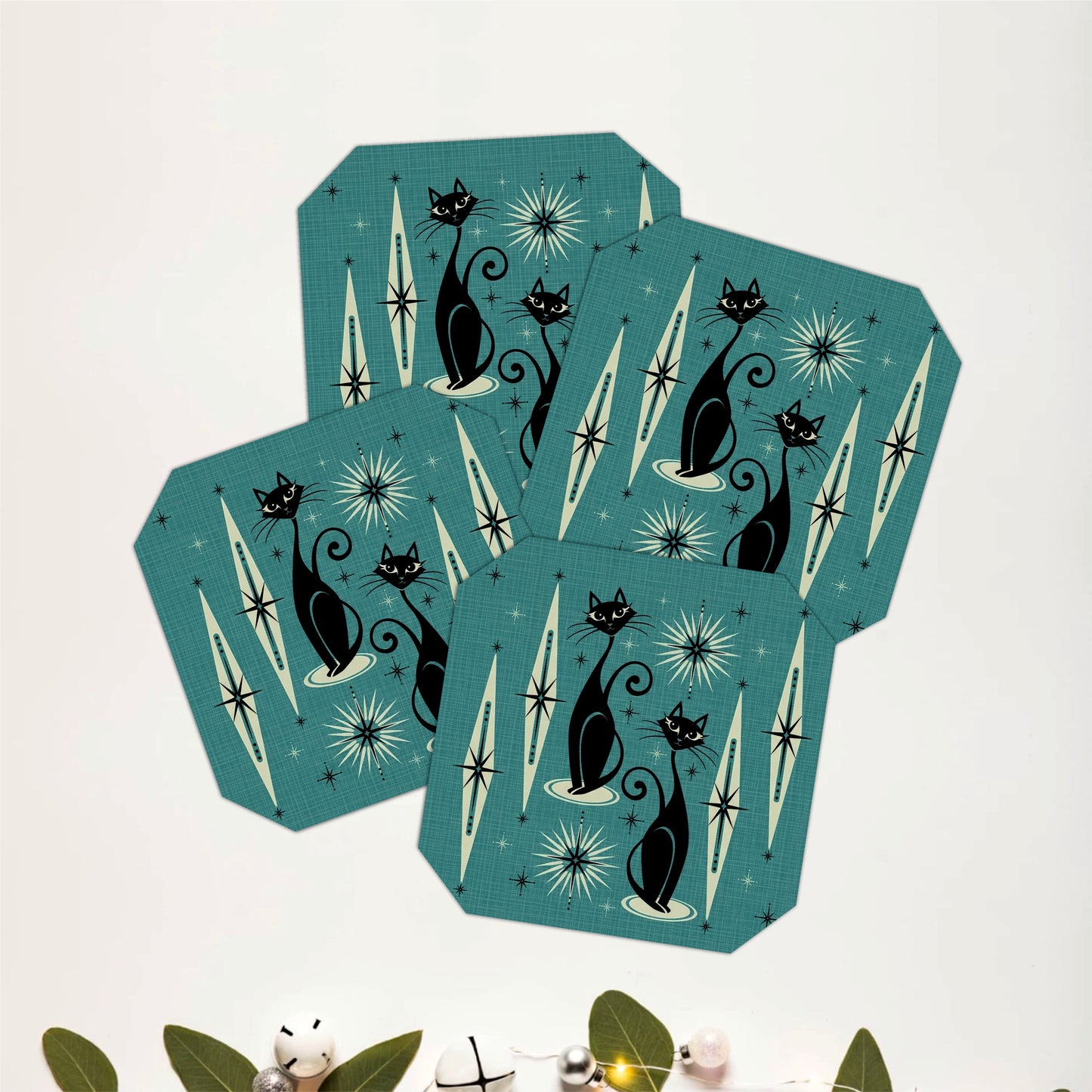 Celestial Black Cat Coasters Pack of 6