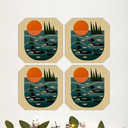 Ocean Sunset Coasters Pack of 4