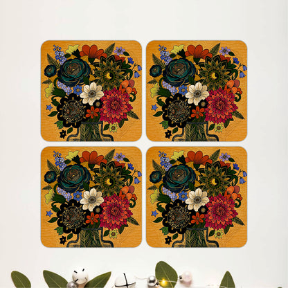 Amber Geometry Coasters Pack of 4
