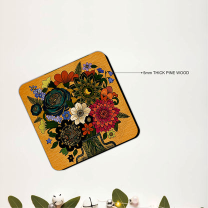Amber Geometry Coasters Pack of 4