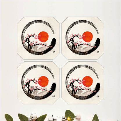 Sushi Round Wooden Coasters Set of 4
