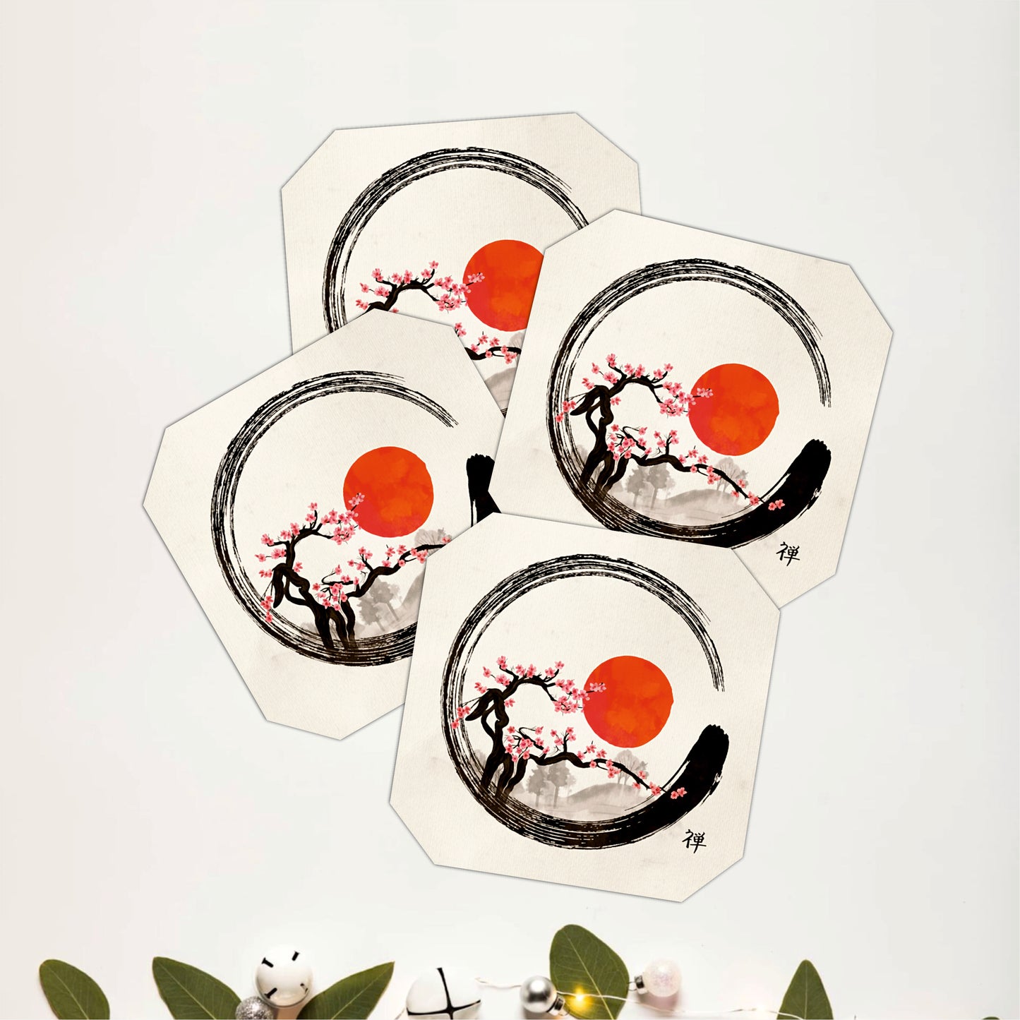 Sushi Round Wooden Coasters Set of 4