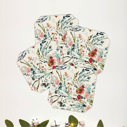 Vintage Wildflower Wooden Coasters Set of 4