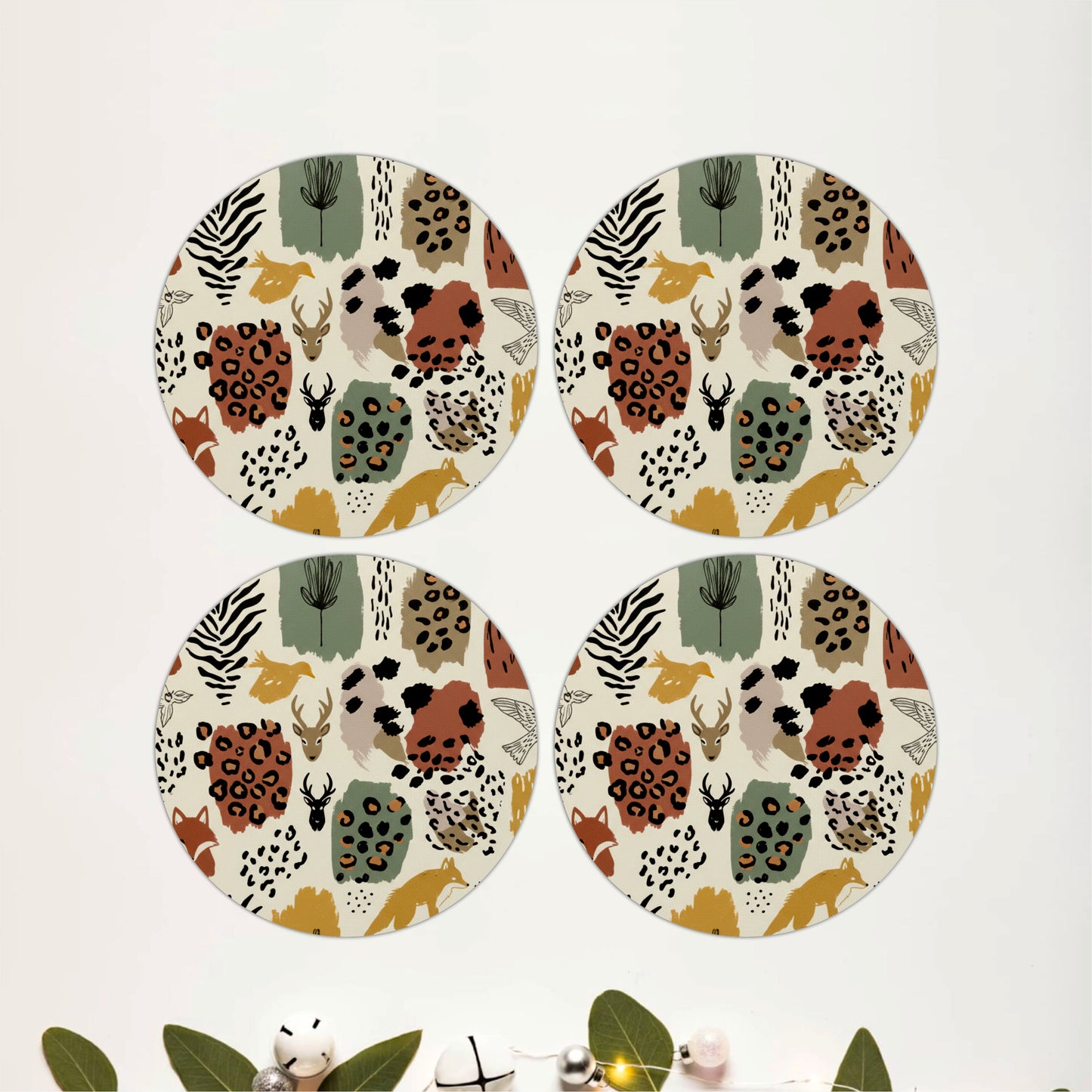 Woodland Wildlife Wooden Coasters Set of 4