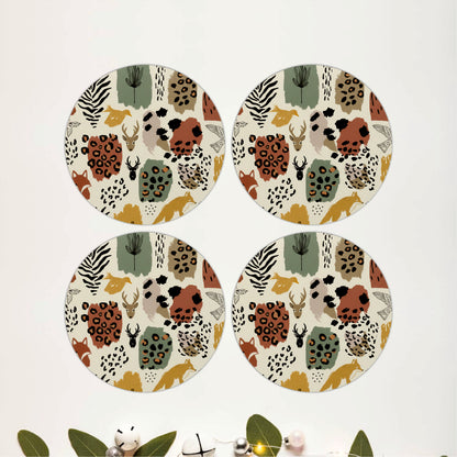 Woodland Wildlife Wooden Coasters Set of 4