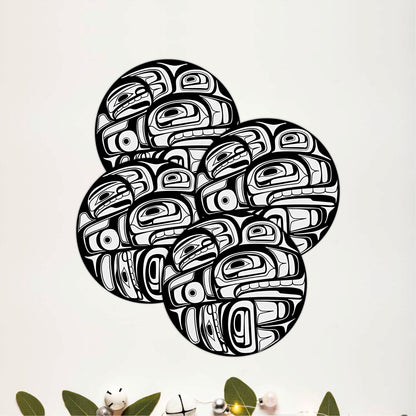 Indigenous Pattern Wooden Coasters Set of 4