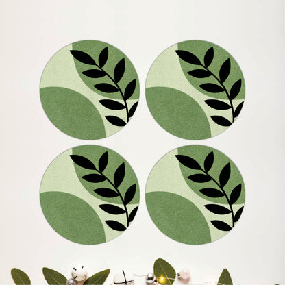 Sage Botanical Round Wooden Coasters Set of 4