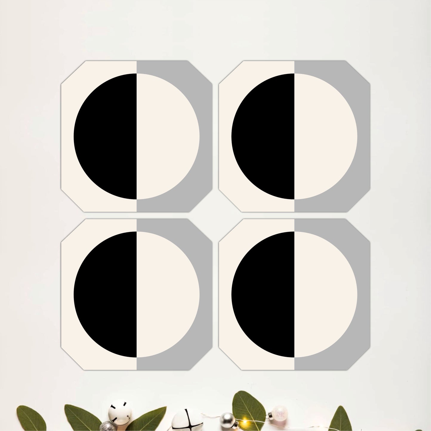 Minimal Geometric Wooden Coasters Set of 4