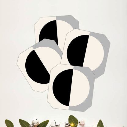 Minimal Geometric Wooden Coasters Set of 4