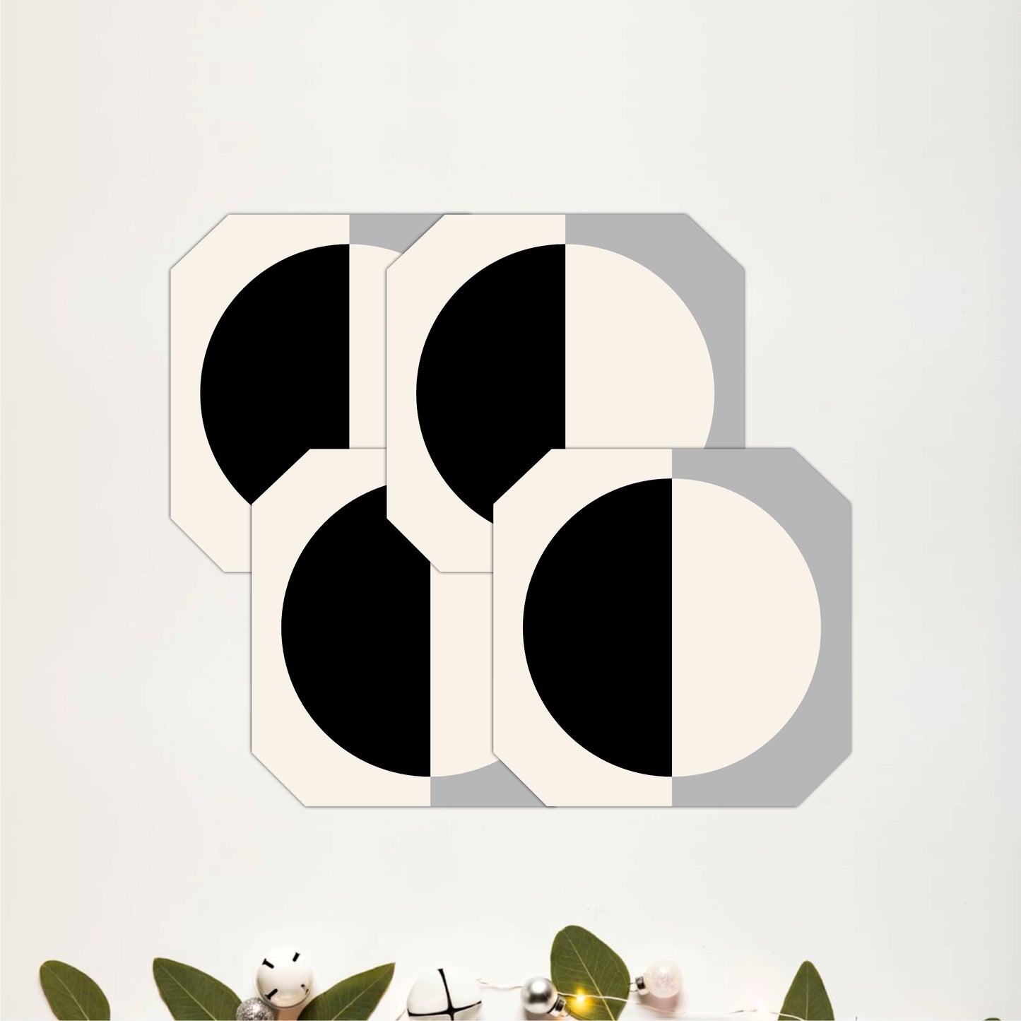 Minimal Geometric Wooden Coasters Set of 4