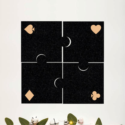 Playing Cards Wooden Coasters Set of 4
