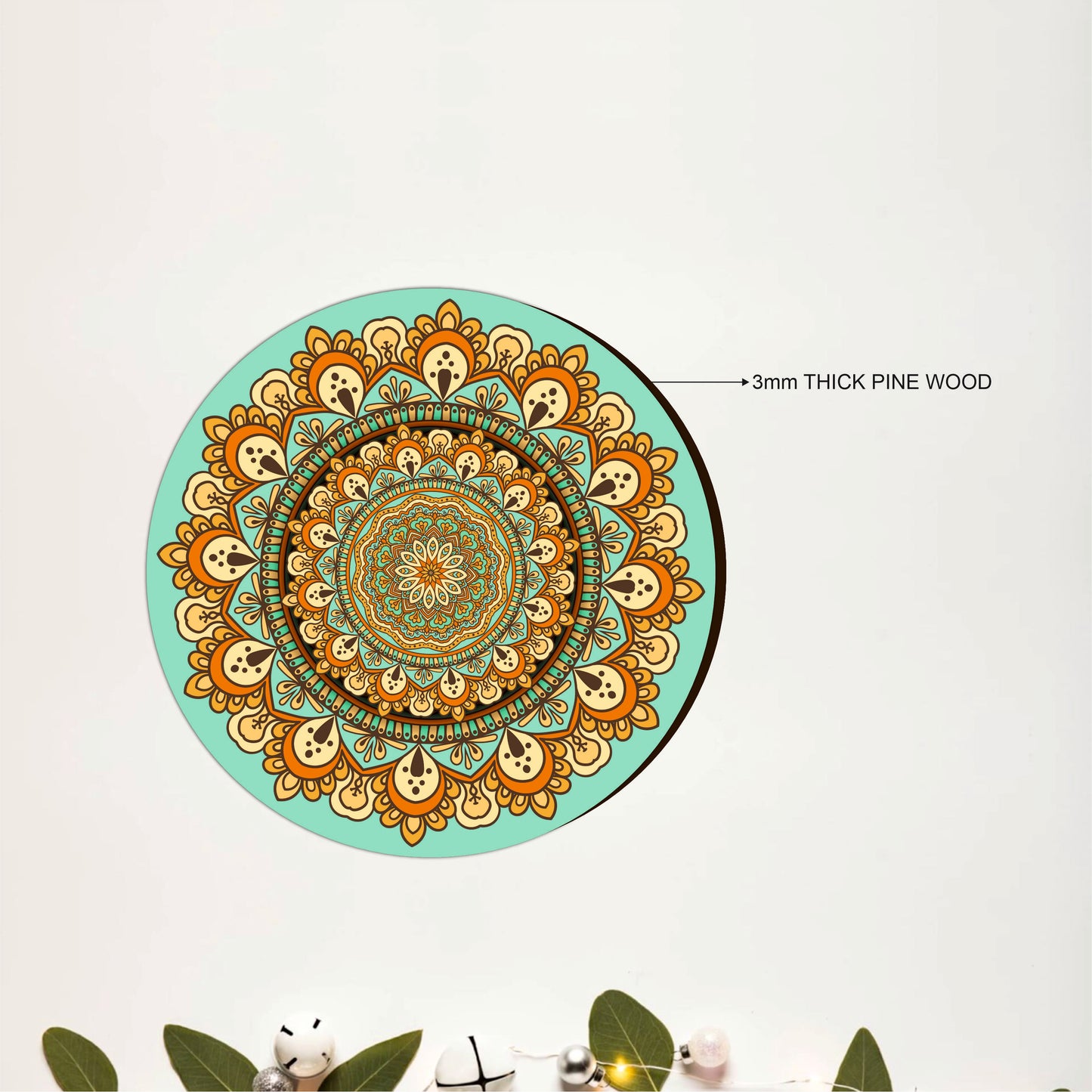 Round Mandala Wooden Coasters Set of 6