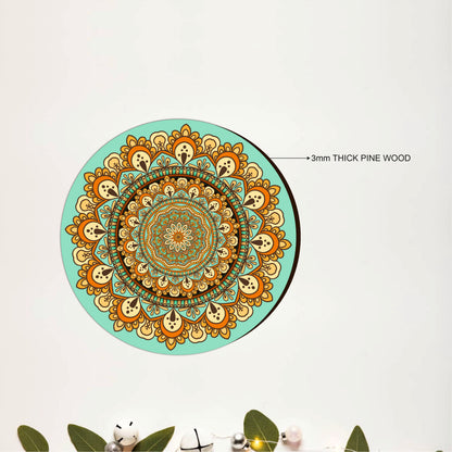 Round Mandala Wooden Coasters Set of 6