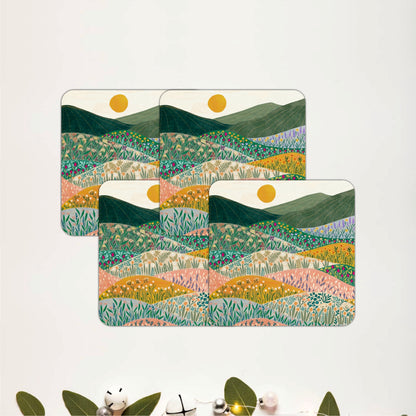 Wildflower Meadow Wooden Coasters Set of 4
