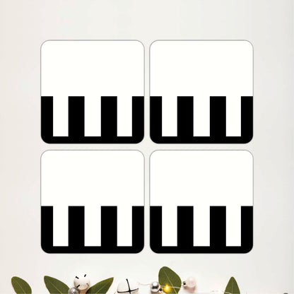 Minimal Piano Key Wooden Coasters Set of 4