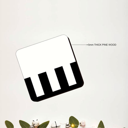 Minimal Piano Key Wooden Coasters Set of 4