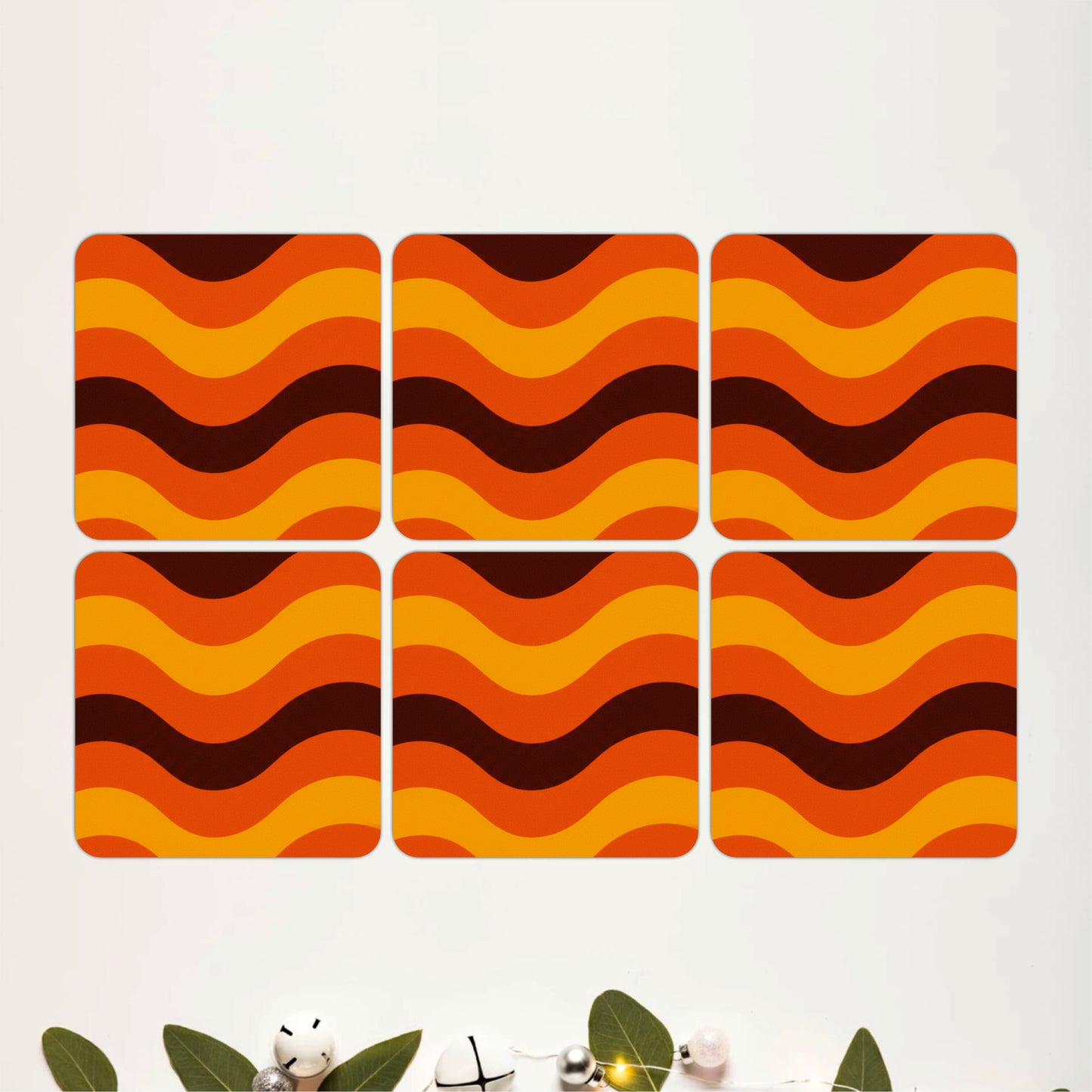 Earthtone Waves Coasters Pack of 6