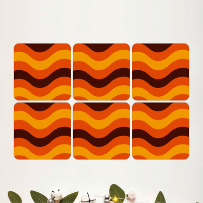 Earthtone Waves Coasters Pack of 6