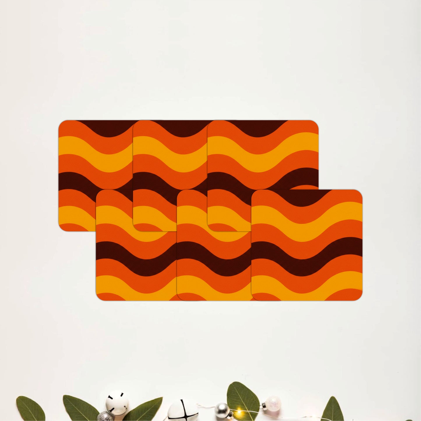 Earthtone Waves Coasters Pack of 6
