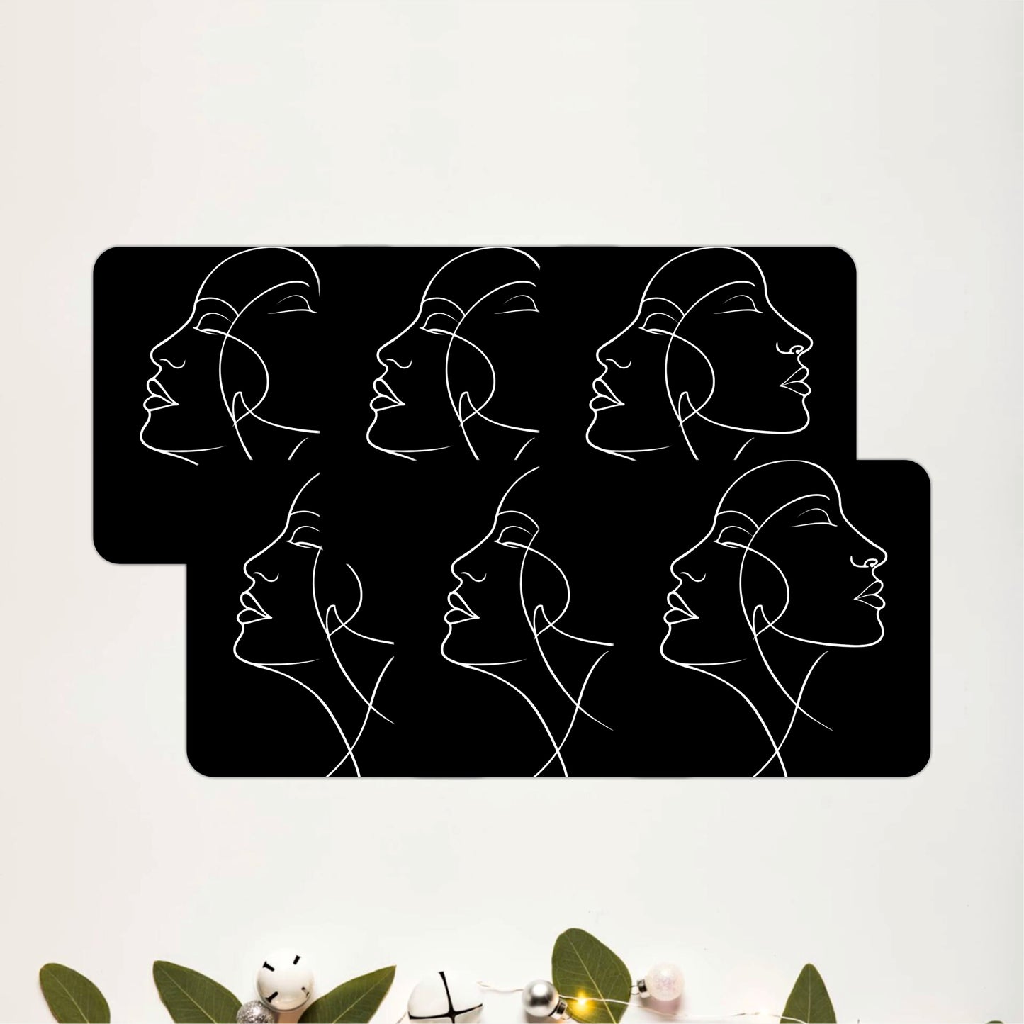 Noir Line Art Coasters Pack of 6
