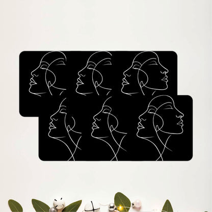 Noir Line Art Coasters Pack of 6