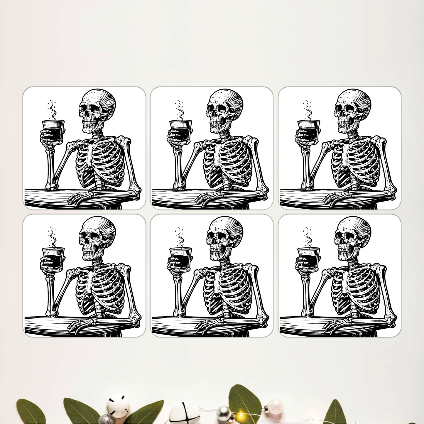 Skeletal Charm Coasters Pack of 6