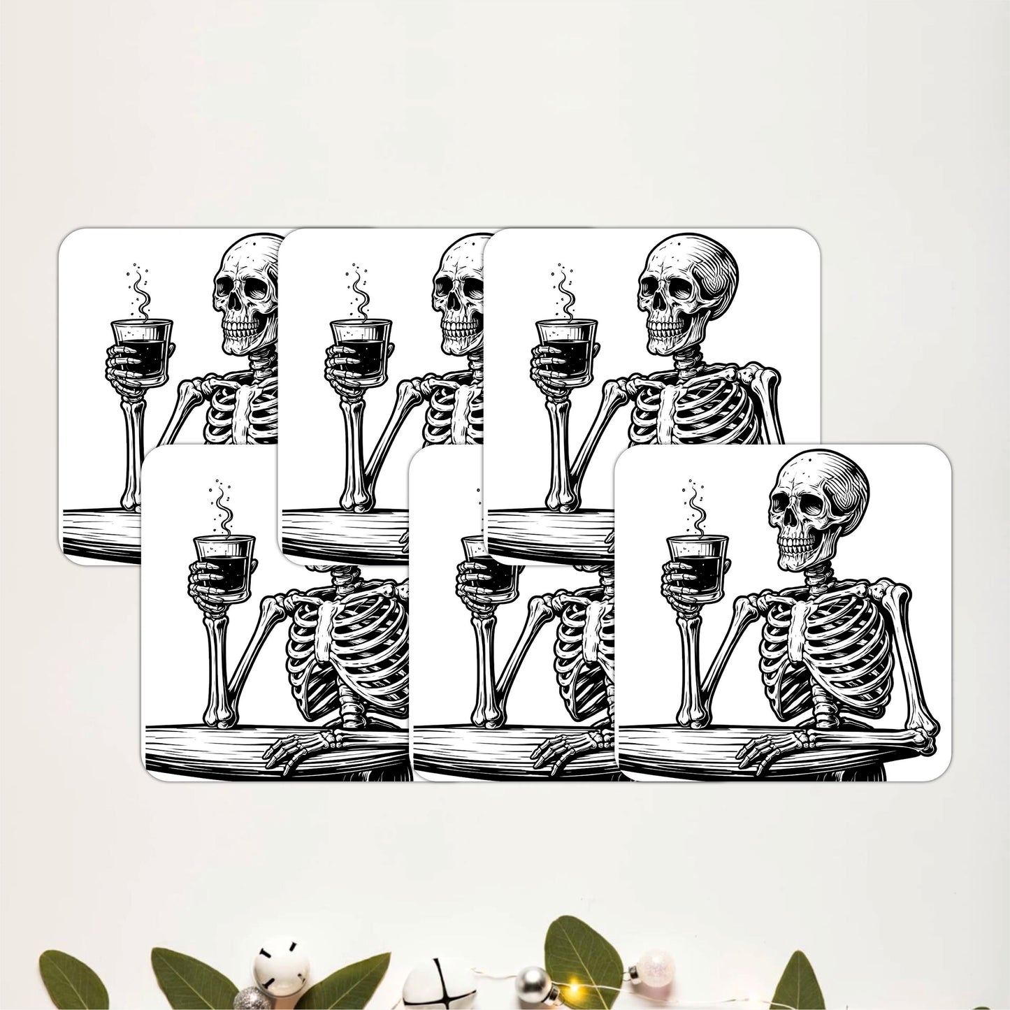 Skeletal Charm Coasters Pack of 6
